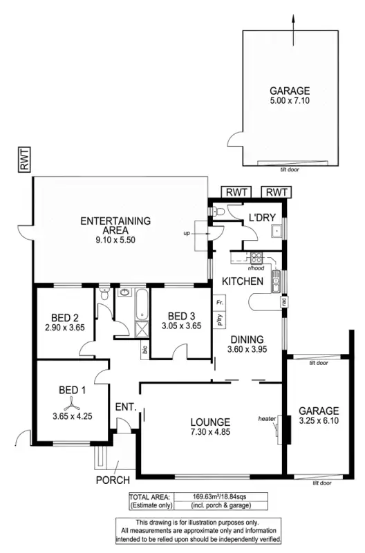 Floorplan of Homely house listing, 73 Condada Ave, Park Holme SA 5043