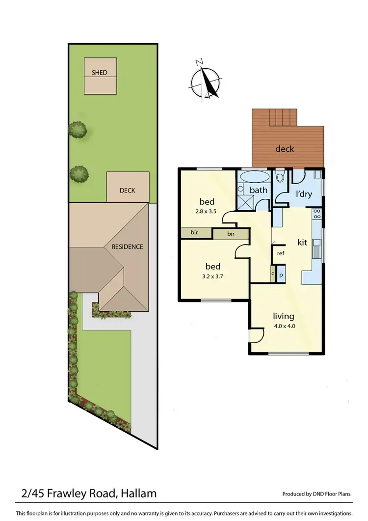 Floorplan of Homely unit listing, 2/45 Frawley Road, Hallam VIC 3803