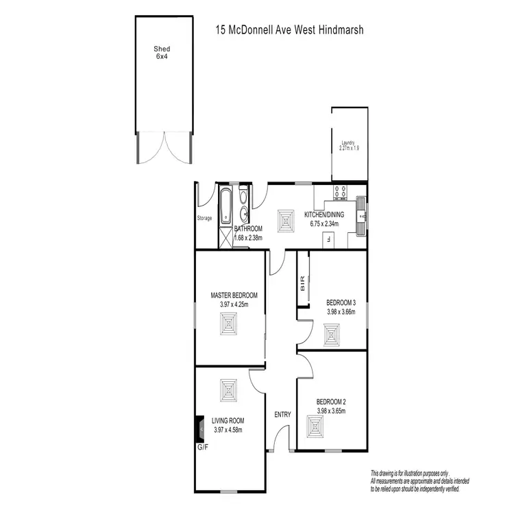 Floorplan of Homely house listing, 15 McDonnell Ave, West Hindmarsh SA 5007