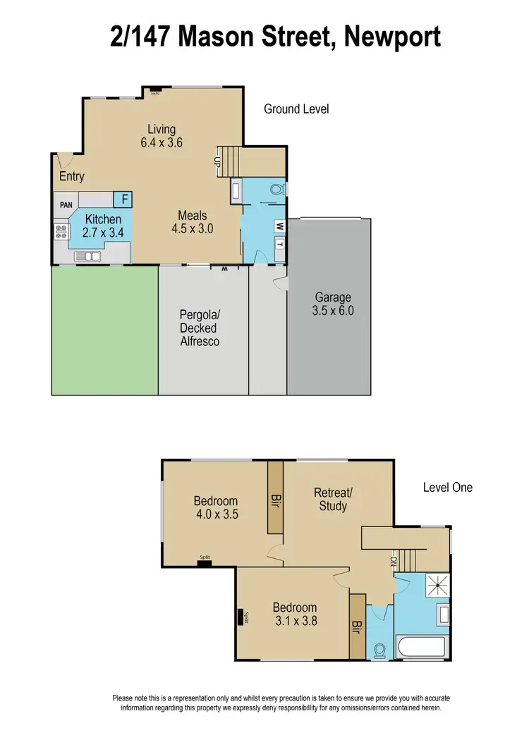 Floorplan of Homely townhouse listing, 2/147 Mason Street, Newport VIC 3015