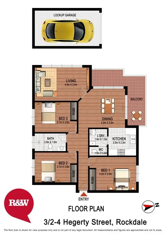 Floorplan of Homely apartment listing, 3/2-4 Hegerty Street, Rockdale NSW 2216