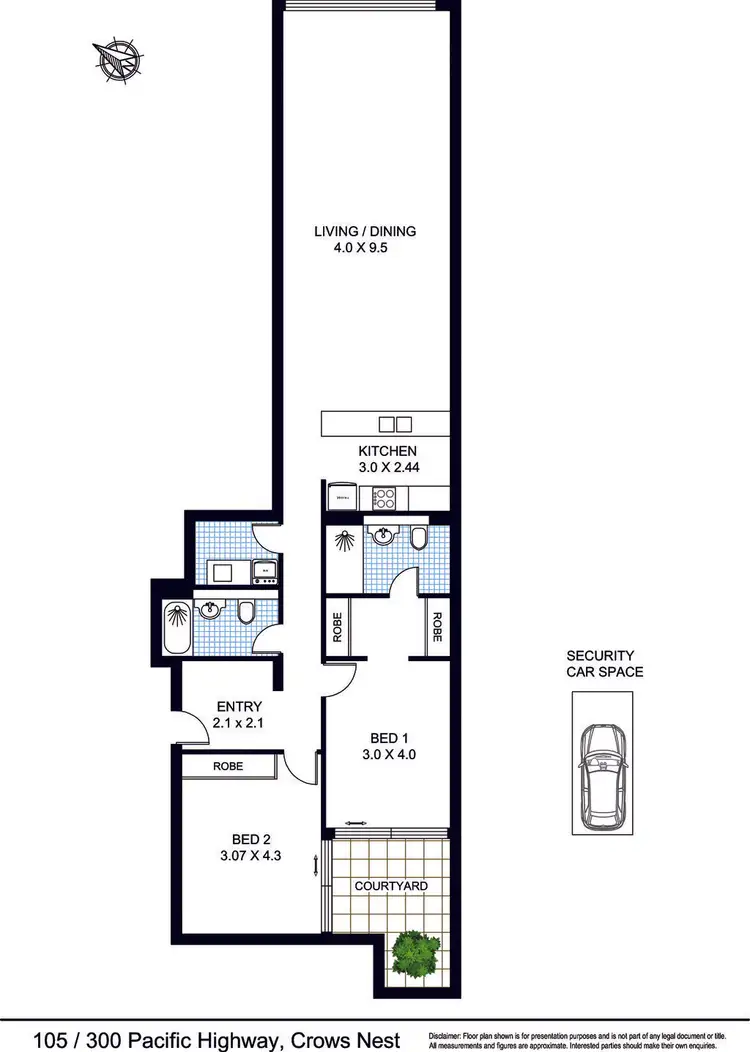 Floorplan of Homely apartment listing, 105/300 Pacific Highway, Crows Nest NSW 2065