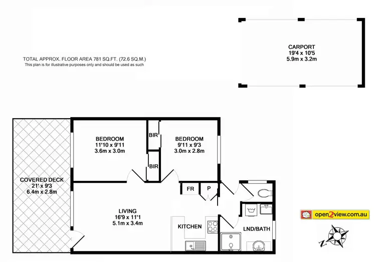 Floorplan of Homely unit listing, 1/16 Peter Crescent, Batehaven NSW 2536