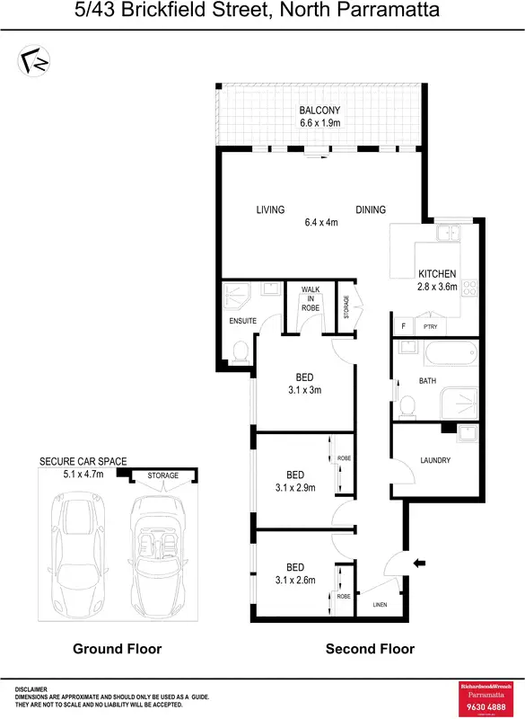 Floorplan of Homely unit listing, 5/43 Brickfield Street, North Parramatta NSW 2151