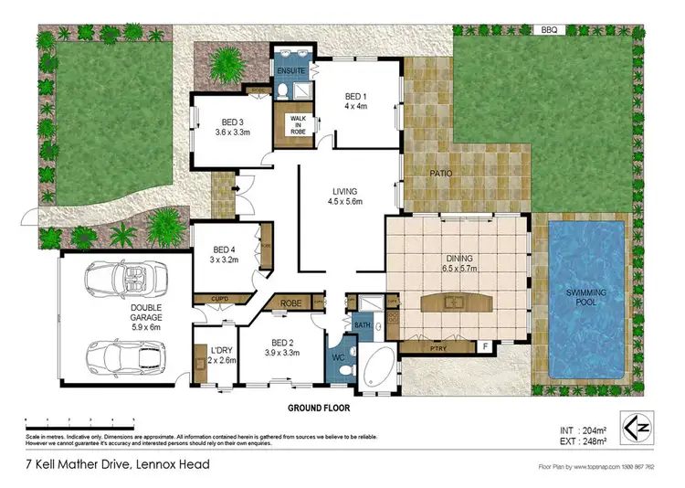 Floorplan of Homely house listing, 7 KELL MATHER DRIVE, Lennox Head NSW 2478
