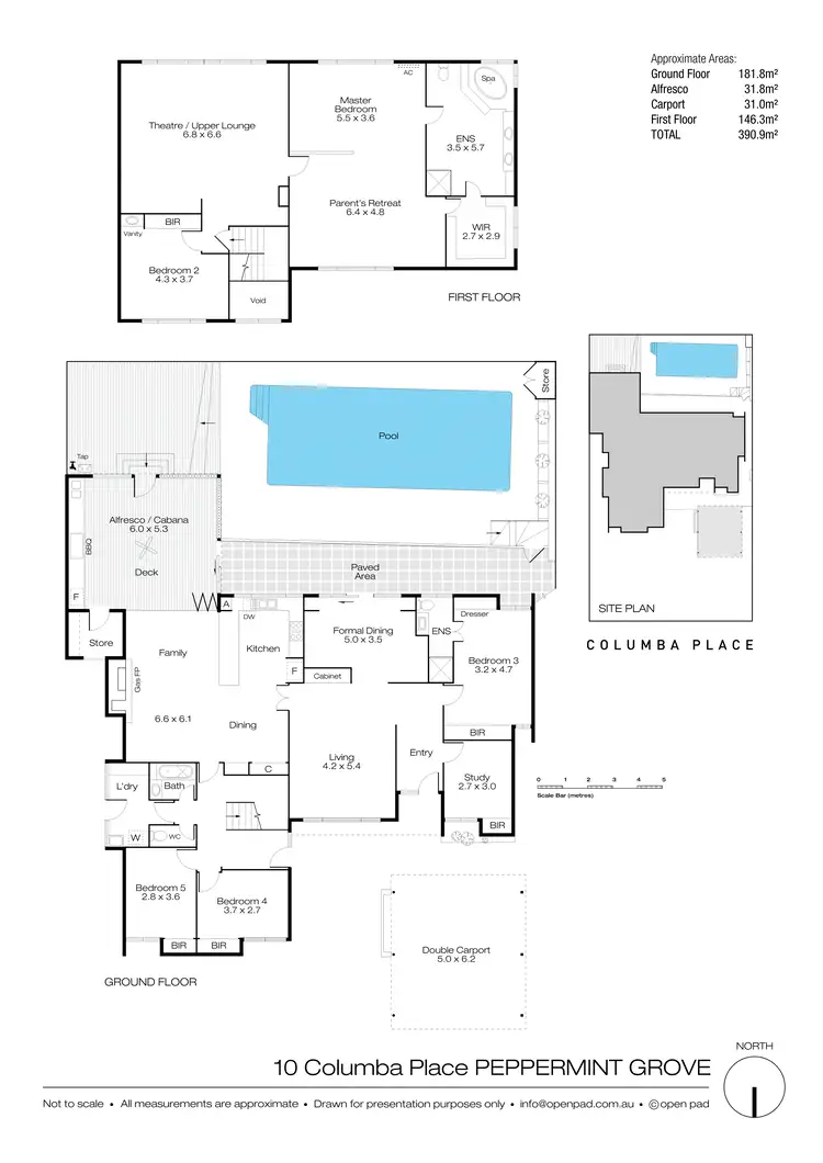 Floorplan of Homely house listing, 10 Columba Place, Peppermint Grove WA 6011