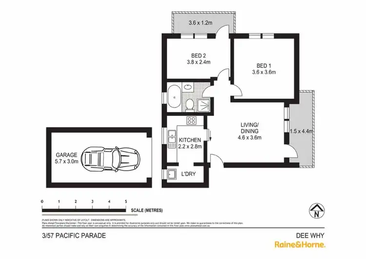 Floorplan of Homely unit listing, 3/57 Pacific Parade, Dee Why NSW 2099