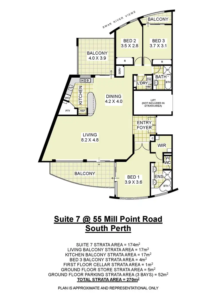 Floorplan of Homely apartment listing, 7/55 Mill Point Road, South Perth WA 6151