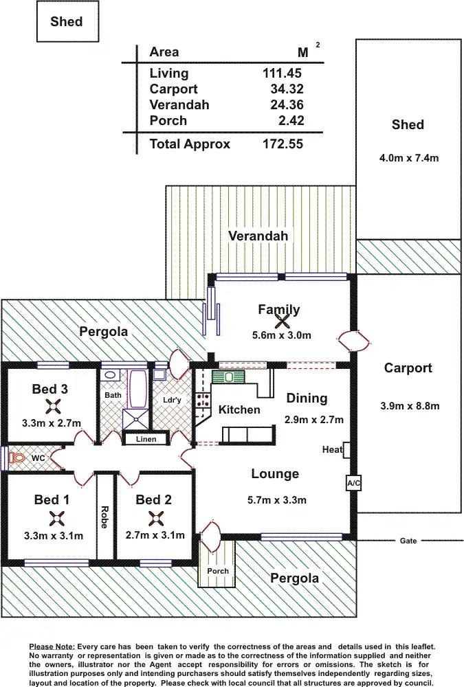 Floorplan of Homely house listing, 3 Lillee Avenue, Brahma Lodge SA 5109
