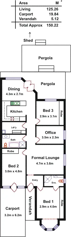 Floorplan of Homely house listing, 187a Belair Road, Torrens Park SA 5062