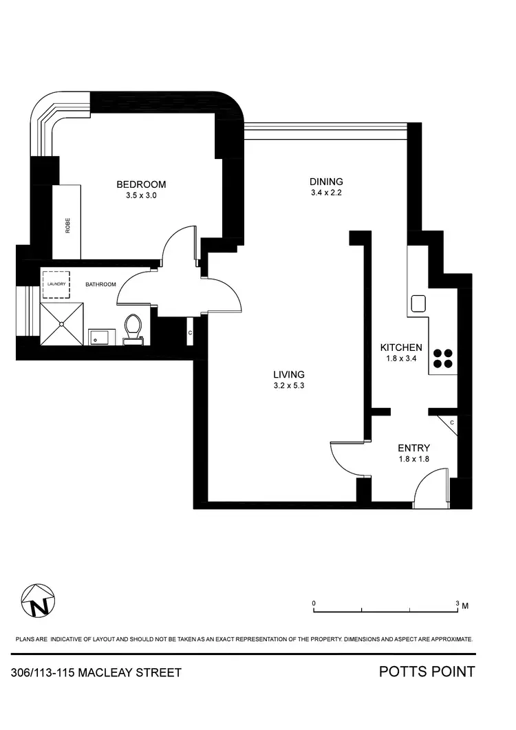 Floorplan of Homely apartment listing, 306/113-115 Macleay Street, Potts Point NSW 2011