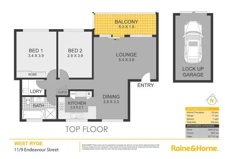Floorplan of Homely apartment listing, 11/9-13 Endeavour Street, West Ryde NSW 2114