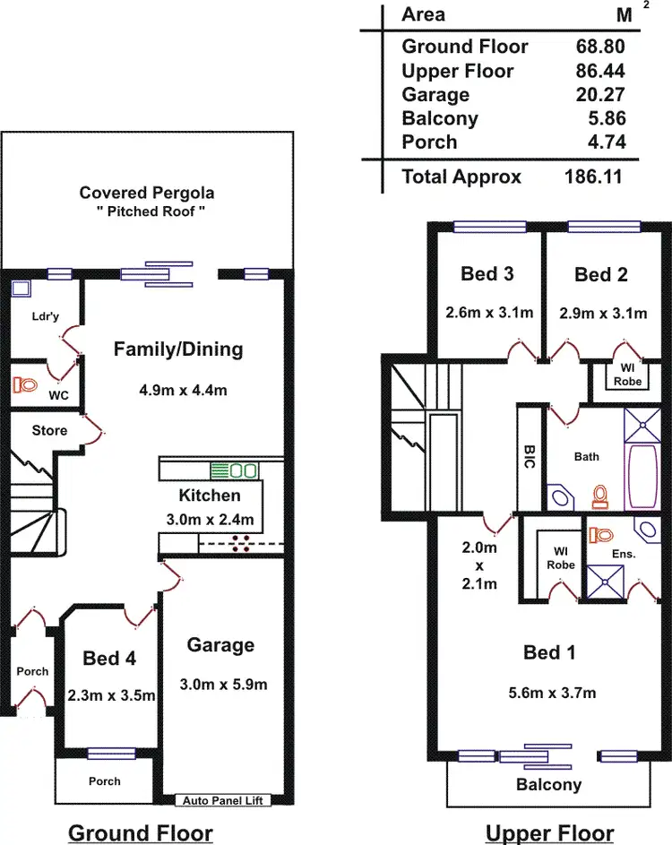 Floorplan of Homely semi-detached listing, 1B Waterfall Terrace, Burnside SA 5066