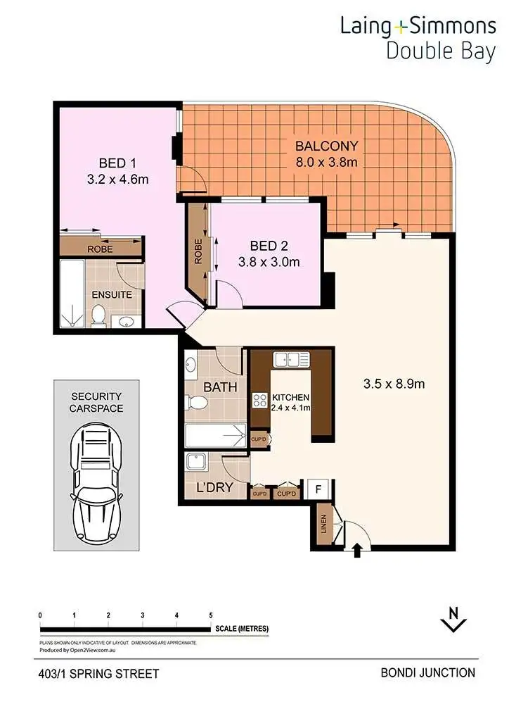 Floorplan of Homely apartment listing, 403/1 Spring Street, Bondi Junction NSW 2022