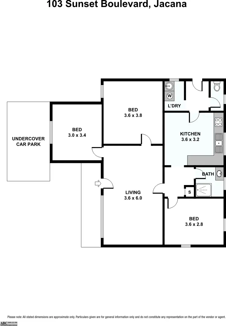 Floorplan of Homely house listing, 103 Sunset Blvd, Jacana VIC 3047