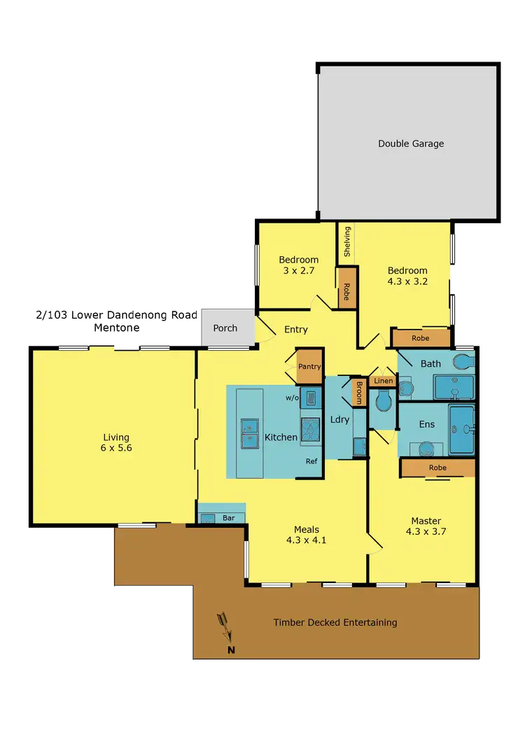 Floorplan of Homely townhouse listing, 2/103 Lower Dandenong Road, Mentone VIC 3194