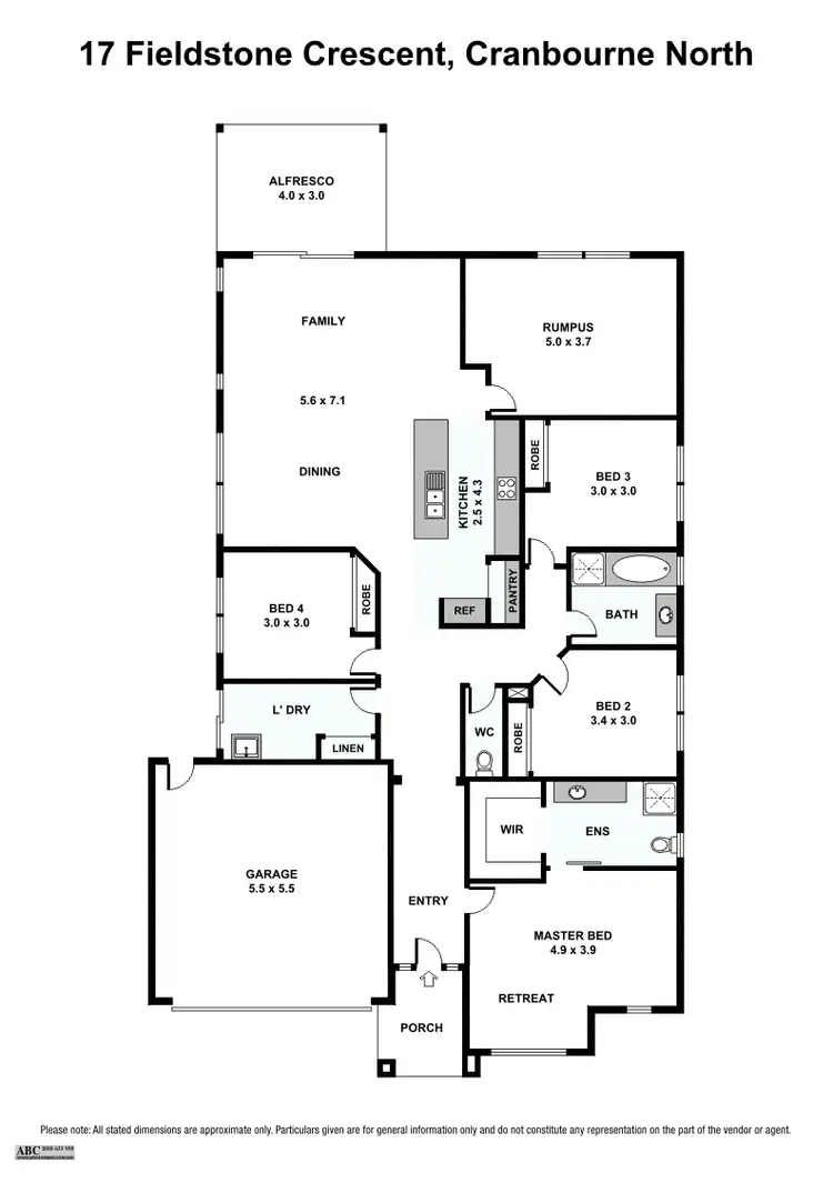 Floorplan of Homely house listing, 17 Fieldstone Crescent, Cranbourne North VIC 3977