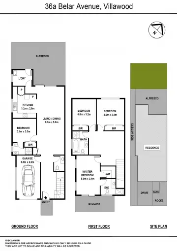 Floorplan of Homely semi-detached listing, 36a Belar Ave, Villawood NSW 2163