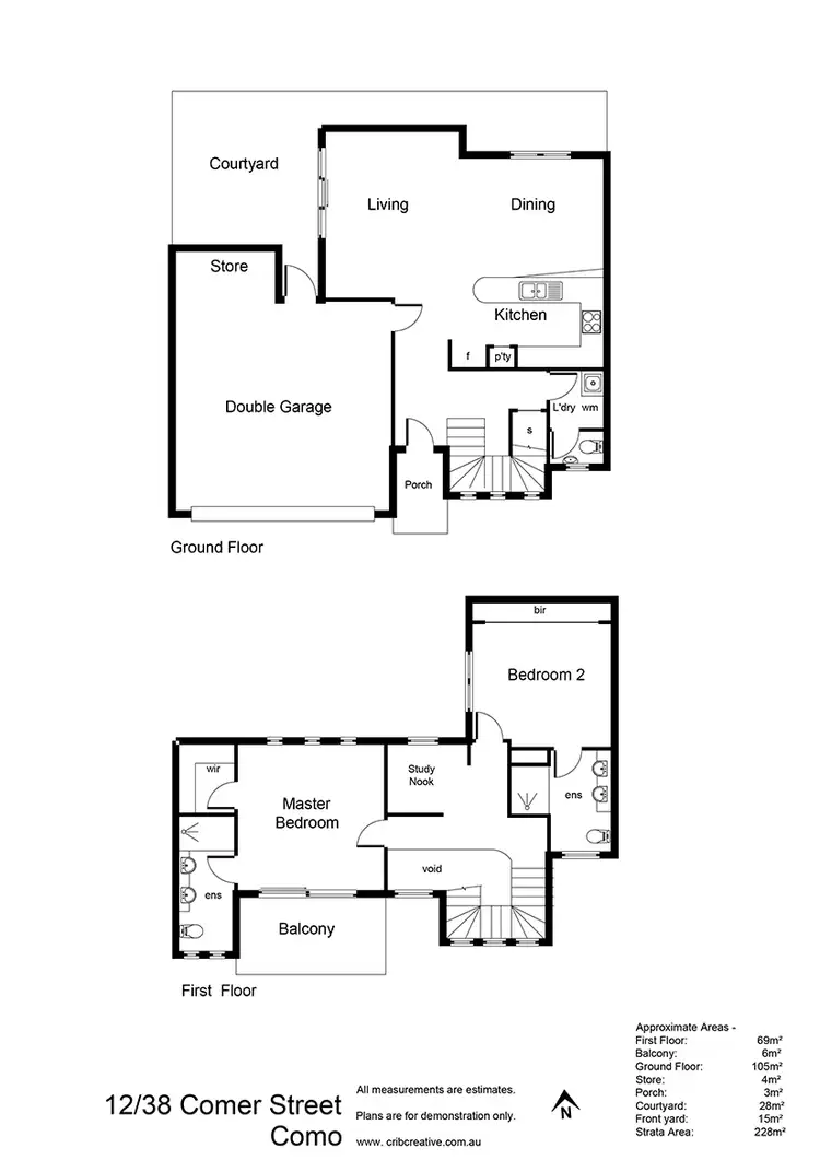 Floorplan of Homely townhouse listing, 12/38 Comer Street, Como WA 6152