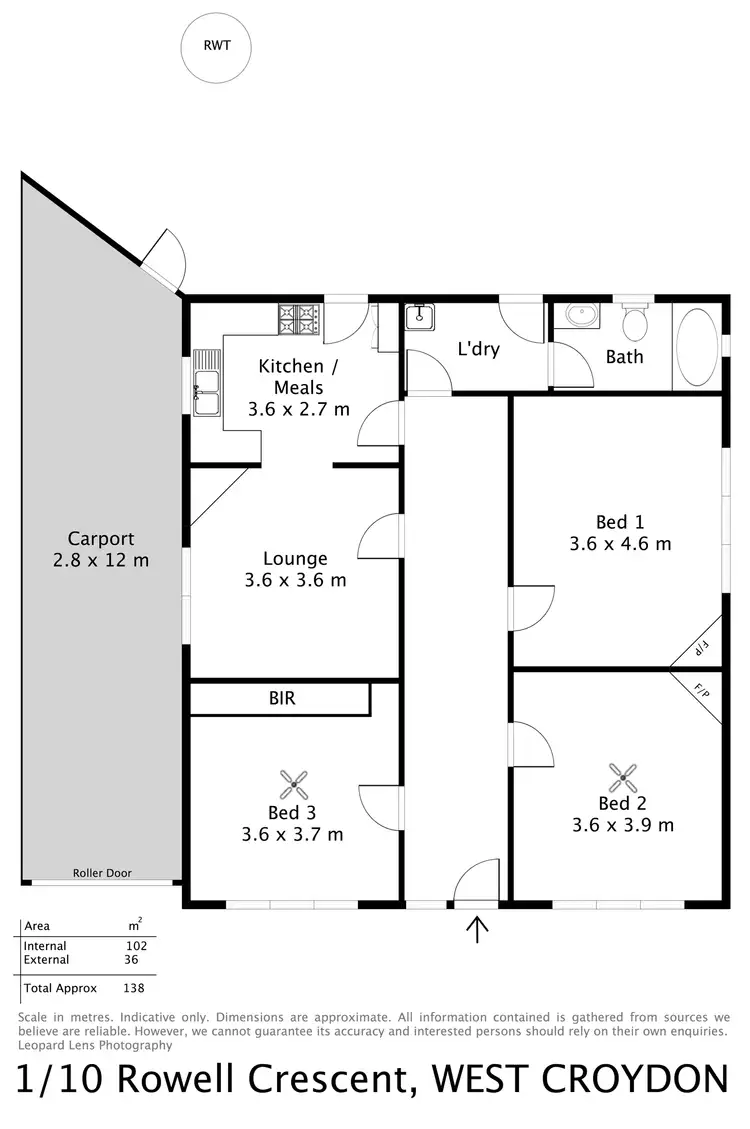 Floorplan of Homely house listing, 1/10 Rowell Crescent, West Croydon SA 5008