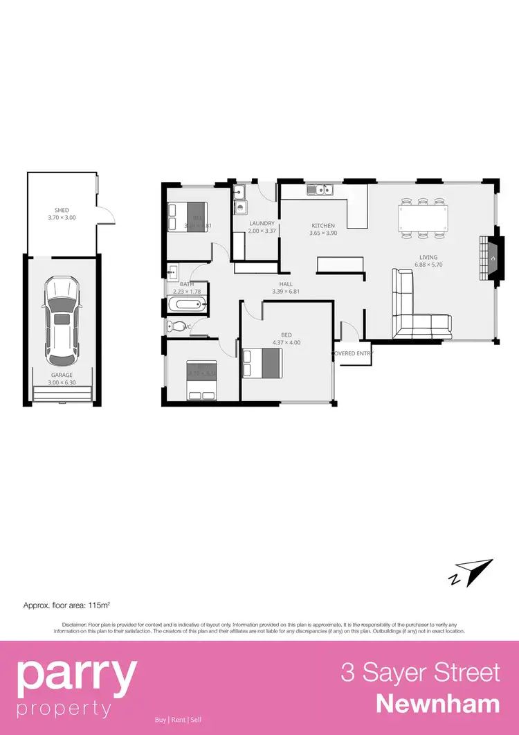 Floorplan of Homely house listing, 3 Sayer Street, Newnham TAS 7248