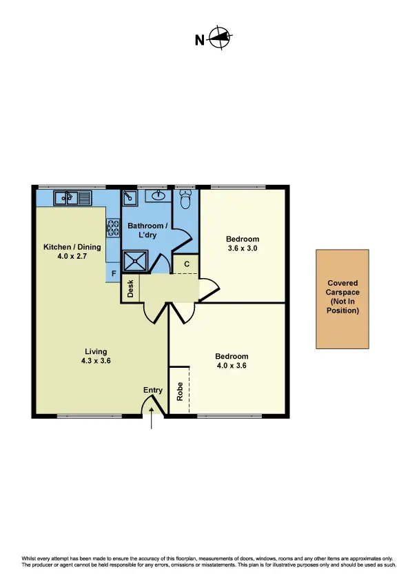 Floorplan of Homely apartment listing, 2/205 Mason St, Newport VIC 3015