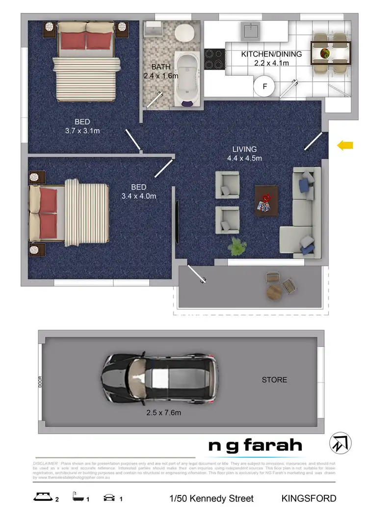 Floorplan of Homely apartment listing, 1/50 Kennedy Street, Kingsford NSW 2032
