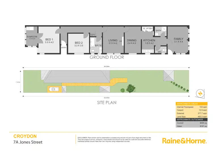 Floorplan of Homely semi-detached listing, 7a Jones Street, Croydon NSW 2132