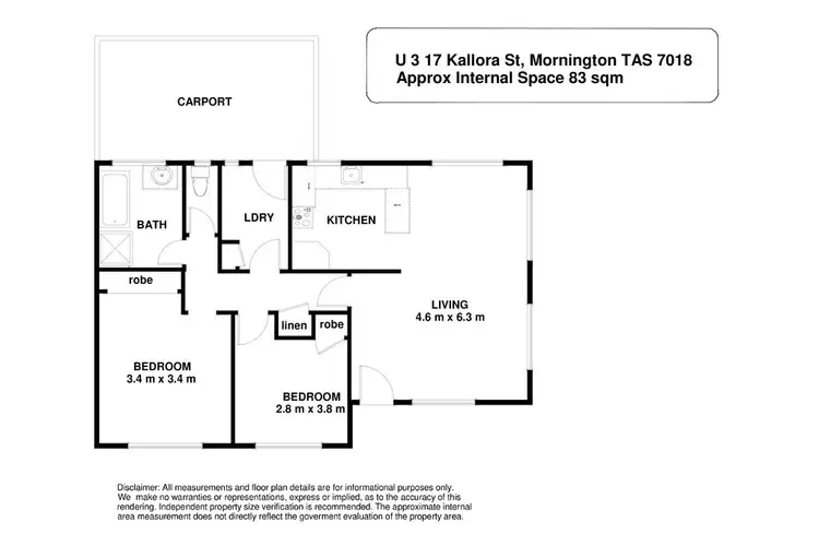 Floorplan of Homely villa listing, 3/17 Kallora Street, Mornington TAS 7018