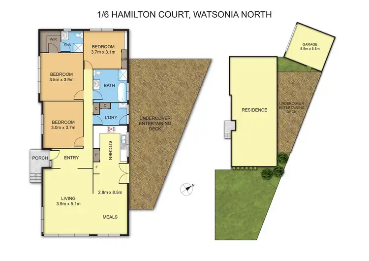 Floorplan of Homely house listing, 1/6 Hamilton Court, Watsonia North VIC 3087