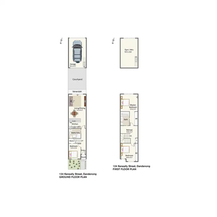 Floorplan of Homely townhouse listing, 124 Keneally Street, Dandenong VIC 3175