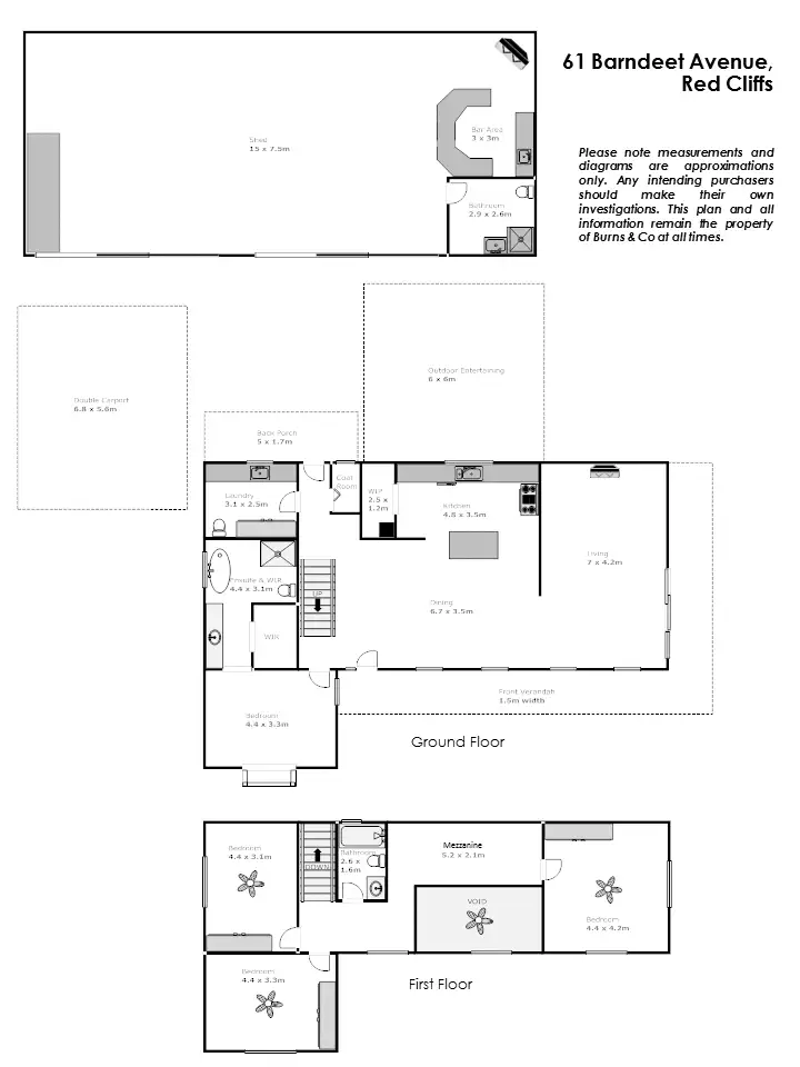 Floorplan of Homely house listing, 61 Barndeet Avenue, Red Cliffs VIC 3496
