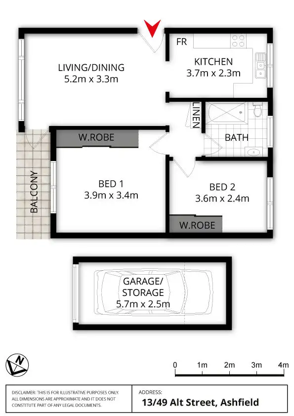 Floorplan of Homely apartment listing, 13/49 Alt Street, Ashfield NSW 2131