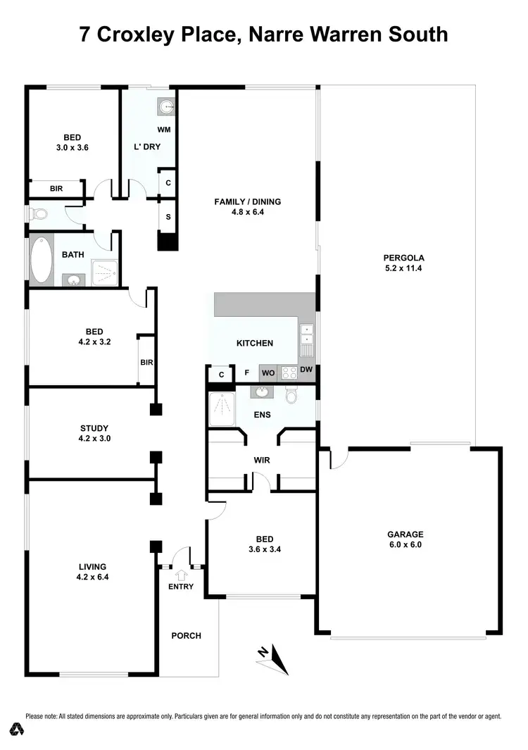 Floorplan of Homely house listing, 7 Croxley Place, Narre Warren South VIC 3805