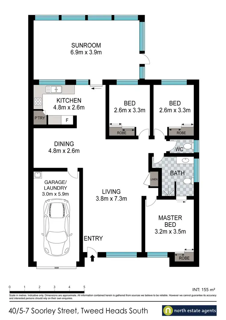 Floorplan of Homely townhouse listing, 40 / 5-7 Soorley Street, Tweed Heads South NSW 2486