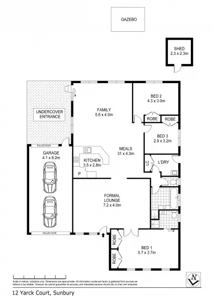 Floorplan of Homely house listing, 12 Yarck Court, Sunbury VIC 3429