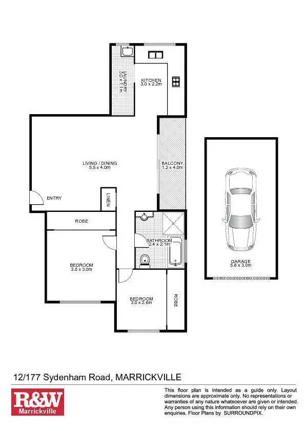 Floorplan of Homely unit listing, 12/177 Sydenham Road, Marrickville NSW 2204