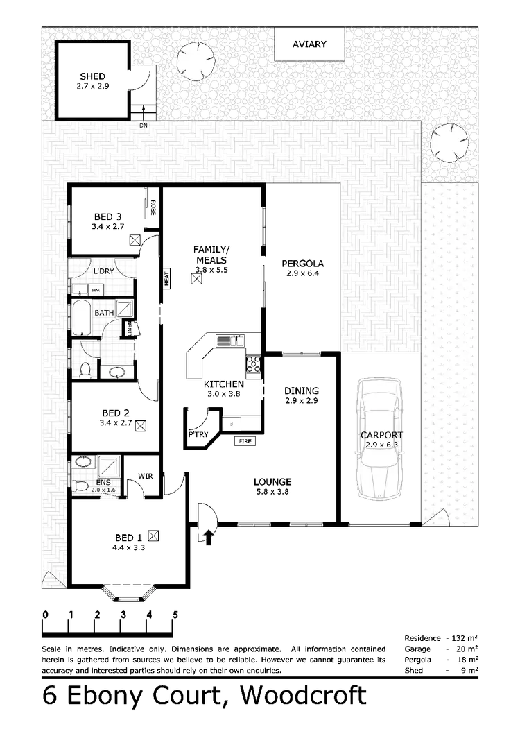 Floorplan of Homely house listing, 6 Ebony Court, Woodcroft SA 5162