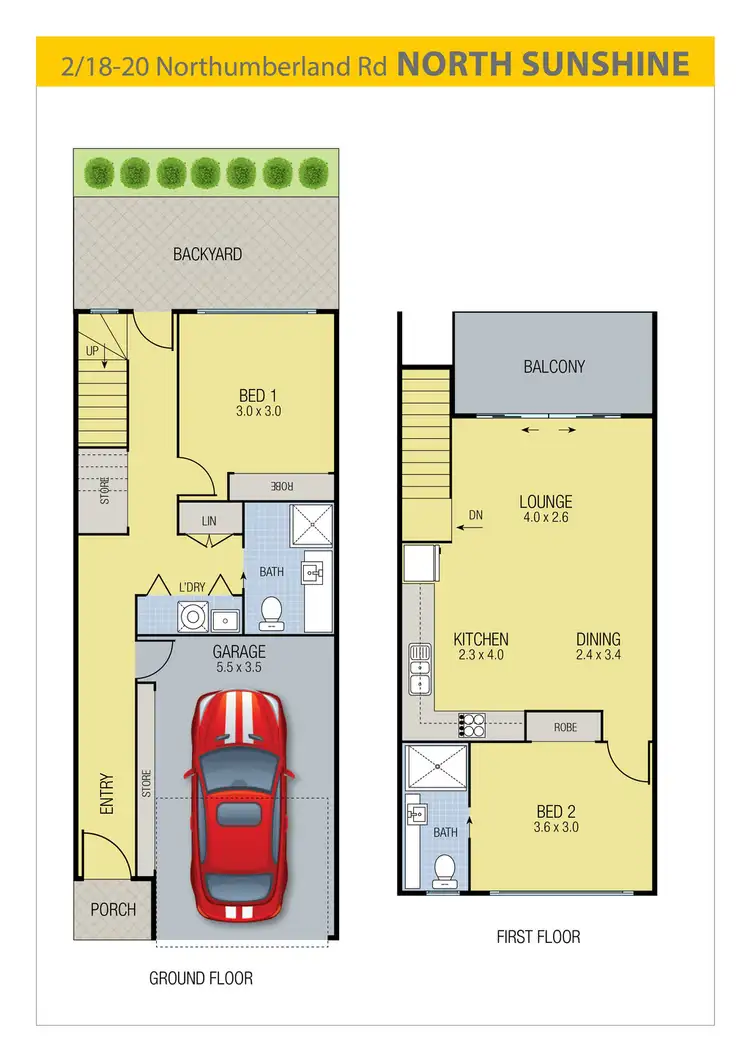 Floorplan of Homely townhouse listing, 2/18-20 Northumberland Road, Sunshine North VIC 3020
