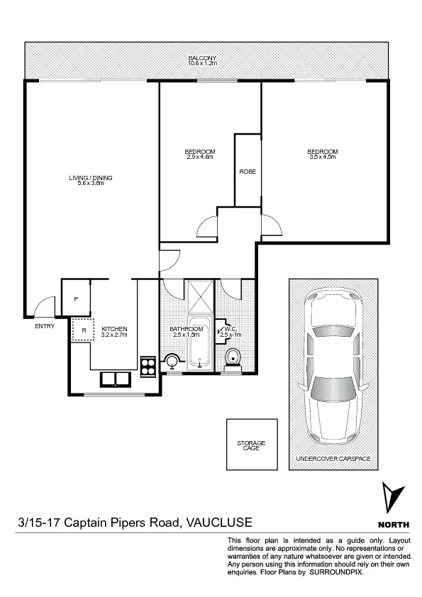 Floorplan of Homely apartment listing, 3/15-17 Captain Pipers Road, Vaucluse NSW 2030