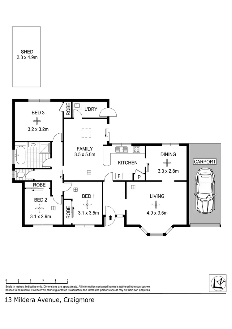 Floorplan of Homely house listing, 13 Mildera Crescent, Craigmore SA 5114