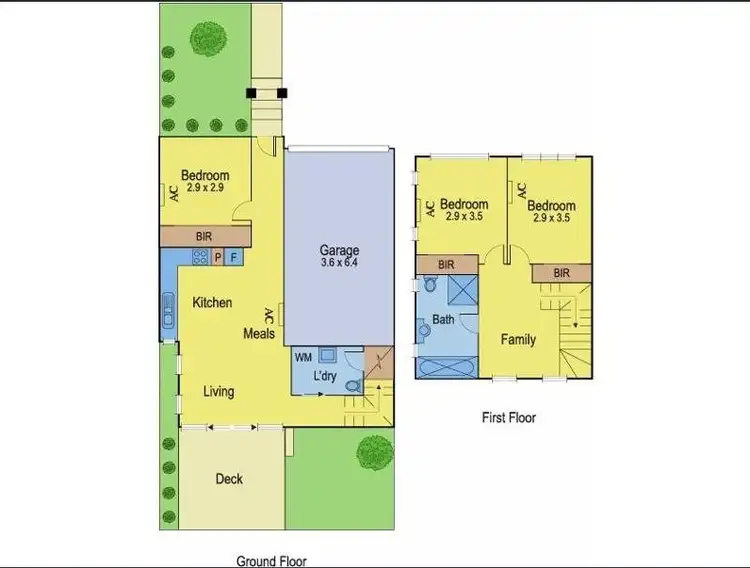 Floorplan of Homely townhouse listing, 1/27 Pearl Street, Niddrie VIC 3042