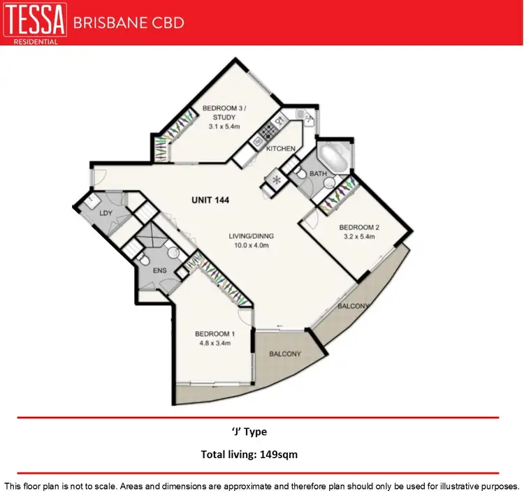Floorplan of Homely apartment listing, 144/35 Howard Street, Brisbane City QLD 4000