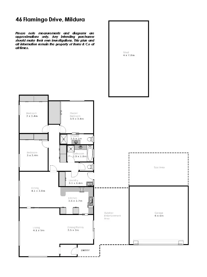 Floorplan of Homely house listing, 46 Flamingo Drive, Mildura VIC 3500