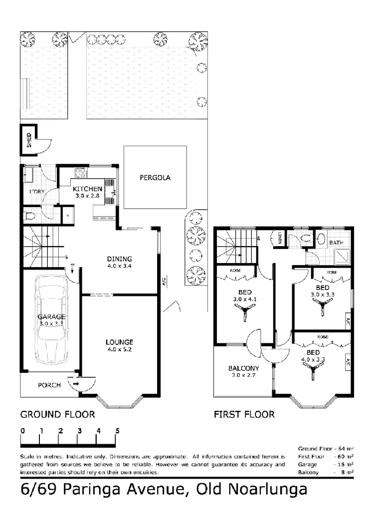 Floorplan of Homely townhouse listing, 6/69 Paringa Parade, Old Noarlunga SA 5168