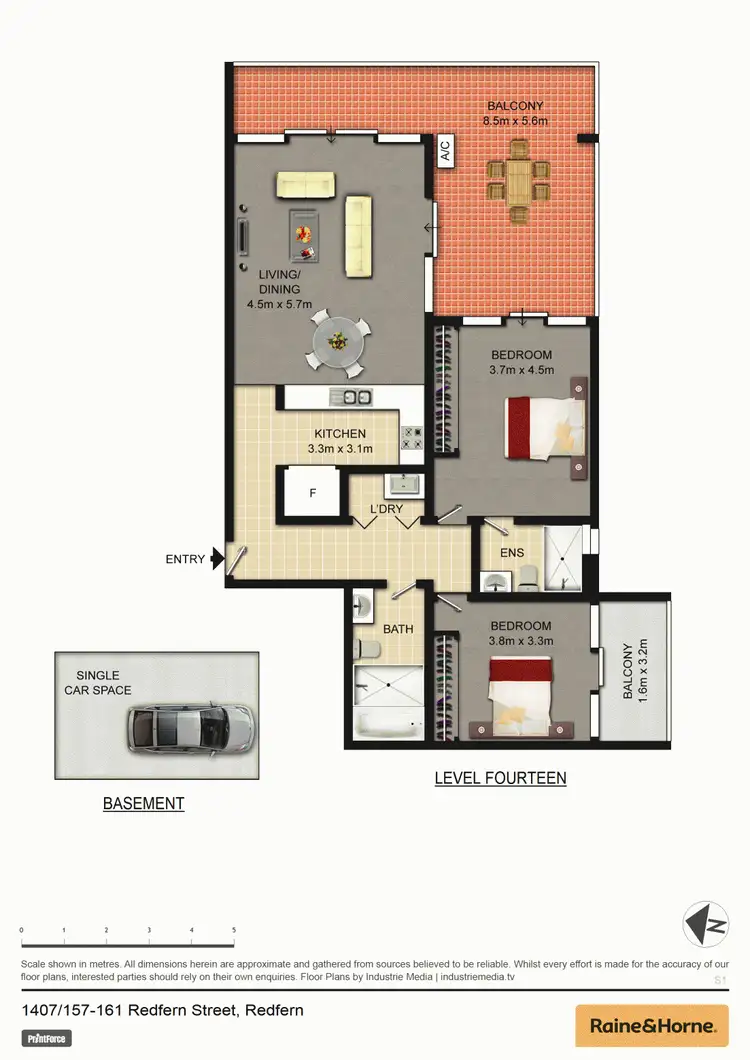 Floorplan of Homely apartment listing, 1407/157-161 Redfern Street, Redfern NSW 2016