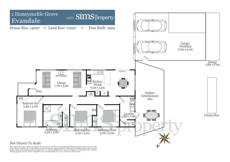 Floorplan of Homely house listing, 1 Honeysuckle Grove, Evandale TAS 7212