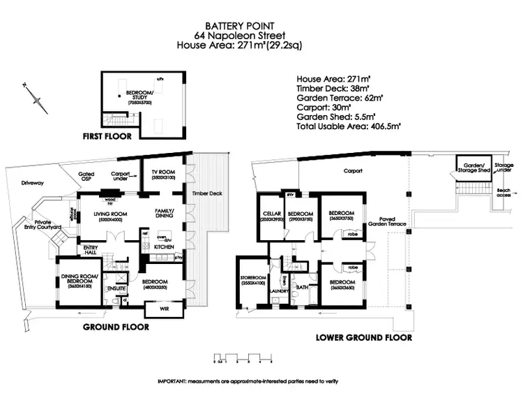 Floorplan of Homely house listing, 64 Napoleon Street, Battery Point TAS 7004