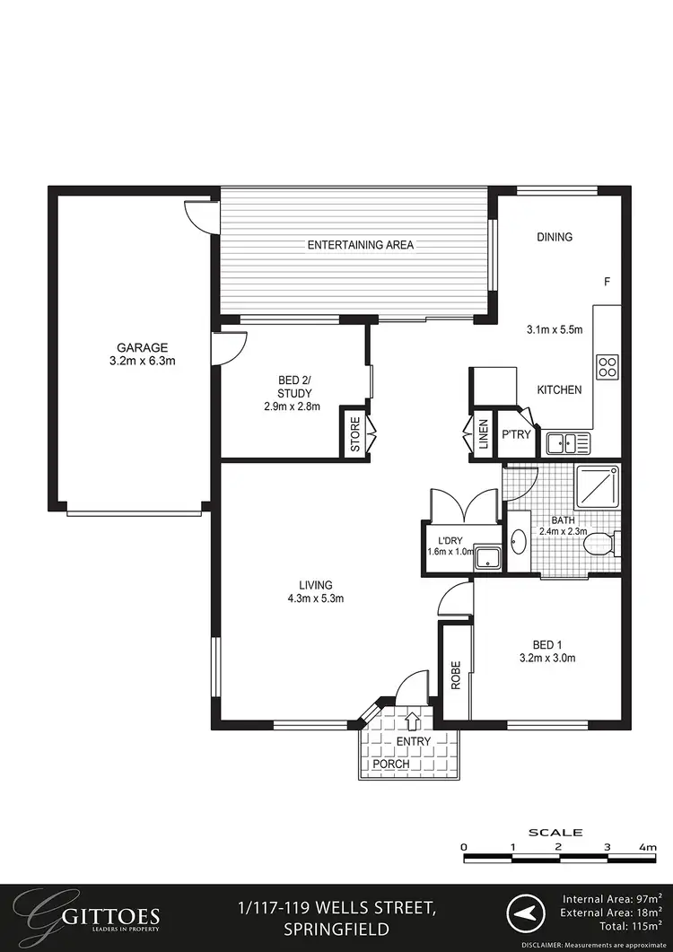 Floorplan of Homely villa listing, 1/117-119 Wells Street, Springfield NSW 2250