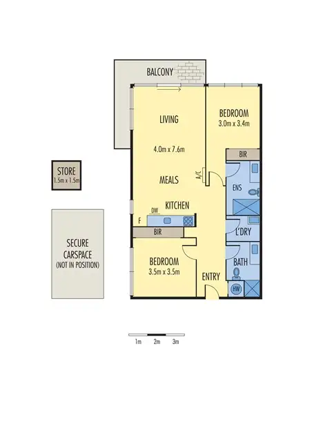 Floorplan of Homely apartment listing, 401/565 Flinders Street, Melbourne VIC 3000